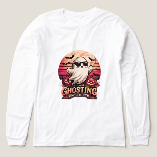 Ghosting Since Birth Funny Halloween Ghost Graphic Tri-Blend Shirt