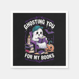Ghosting You For My Books Ghost Reading Halloween Napkins