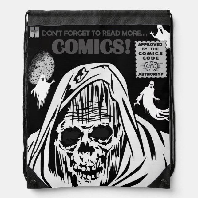 Ghostking P.S.A. Drawstring Backpack (Front)