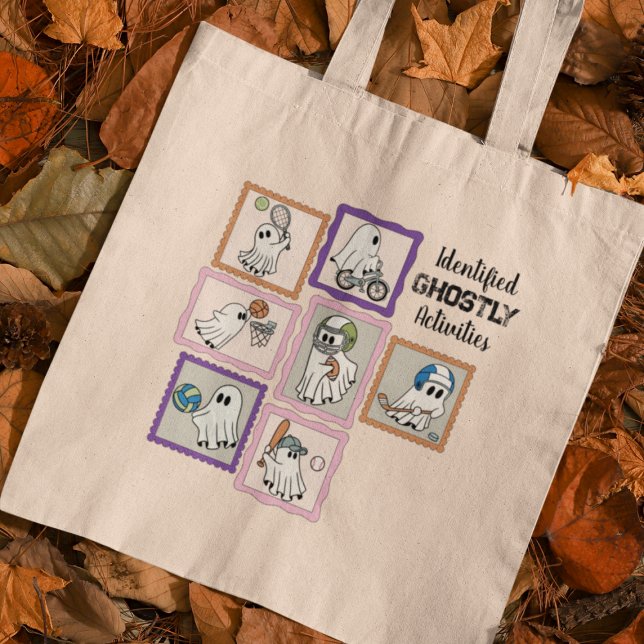 Ghostly Activities - Physically Active Ghosts Tote Bag (This item is for display purposes only to illustrate the design element. )