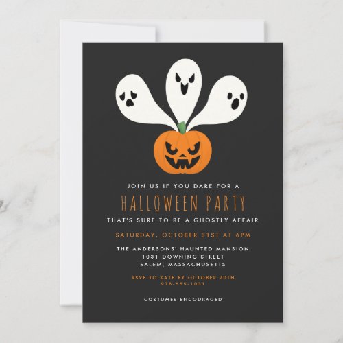 Ghostly Affair Halloween Party Invitation