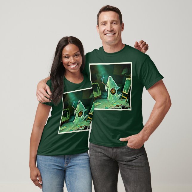 Ghostly Artist's Eerie Masterpiece T-Shirt (Unisex)