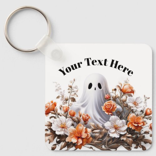 Ghostly Blooms Keychain Party Gift Customizable