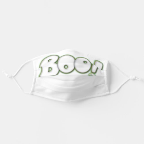 Ghostly BOO Cartoon Lettering Purple Eye Adult Cloth Face Mask