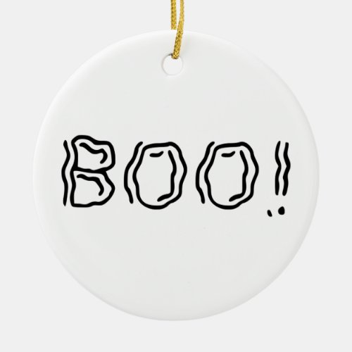 Ghostly Boo Ceramic Ornament