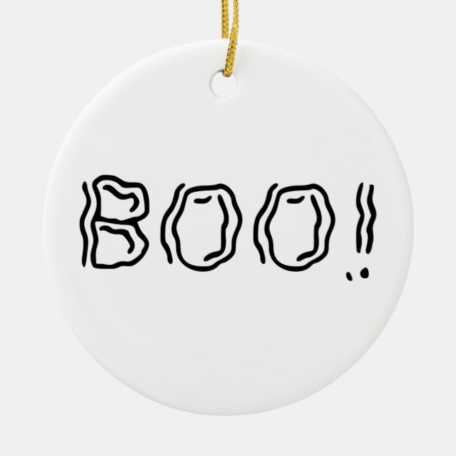 Ghostly Boo! Ceramic Ornament (Front)