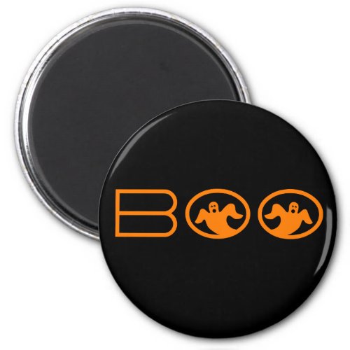 Ghostly Boo Halloween Magnet Black and Orange Magnet