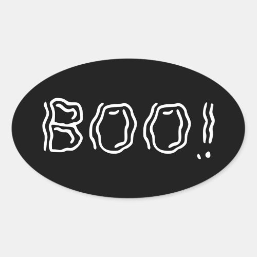 Ghostly Boo Oval Sticker