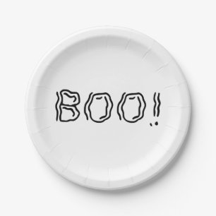 Ghostly Boo! Paper Plates