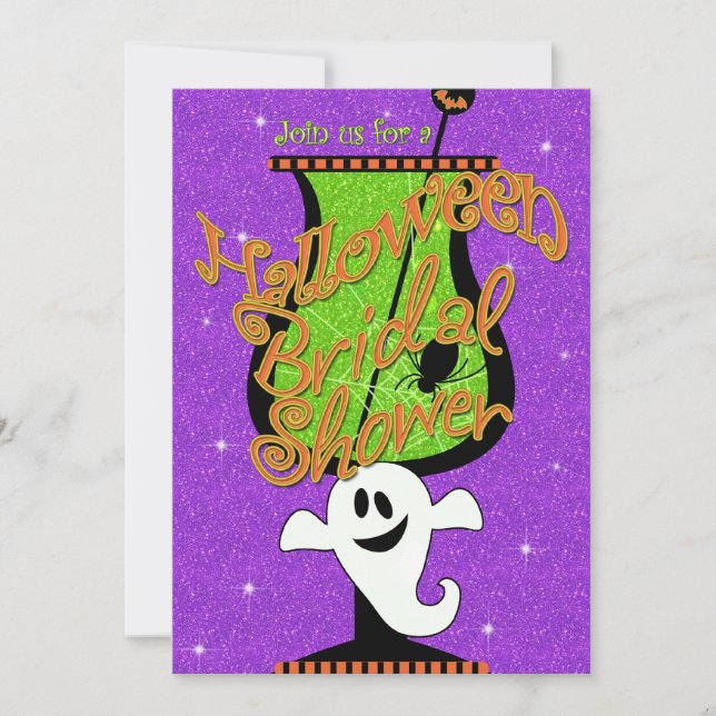 Ghostly Brew Halloween Bridal Shower Invitation (Front)