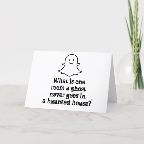 GHOSTLY COMEDIAN FOR HALLOWEEN HOLIDAY CARD