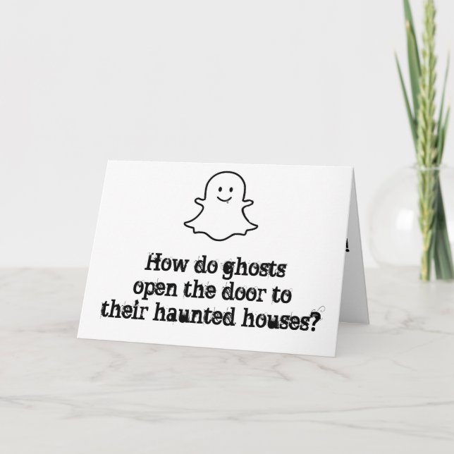 GHOSTLY COMEDIAN FOR HALLOWEEN HOLIDAY CARD (Front)