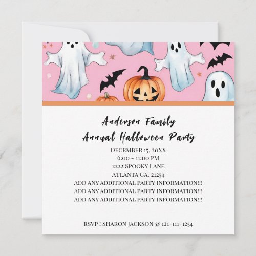 Ghostly Cute Party Invitations 