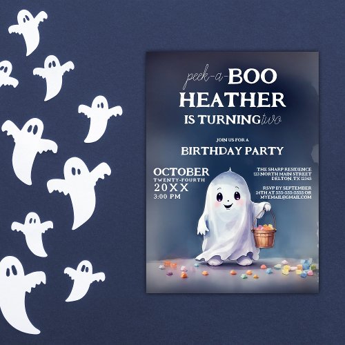Ghostly Delight Peek_a_Boo 2nd Birthday Invitation