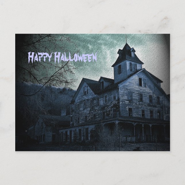 Ghostly Estate Halloween Postcard (Front)