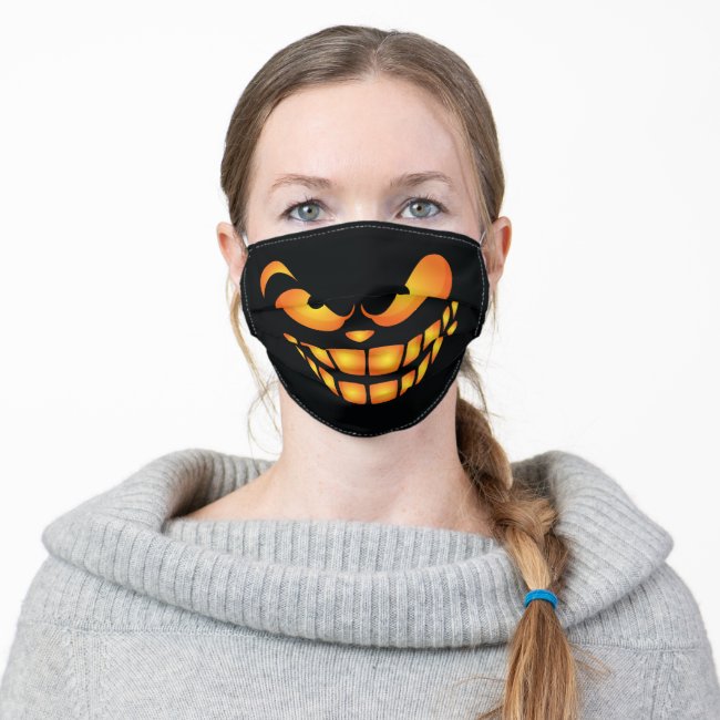 Ghostly Evil Wicked Spooky Scary Smile Cloth Face Mask