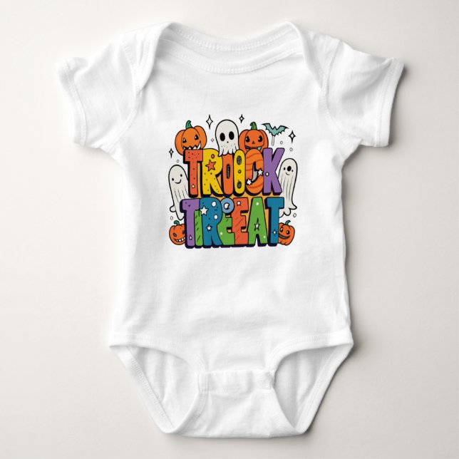 Ghostly Fun Halloween Vibes Baby Bodysuit (Front)