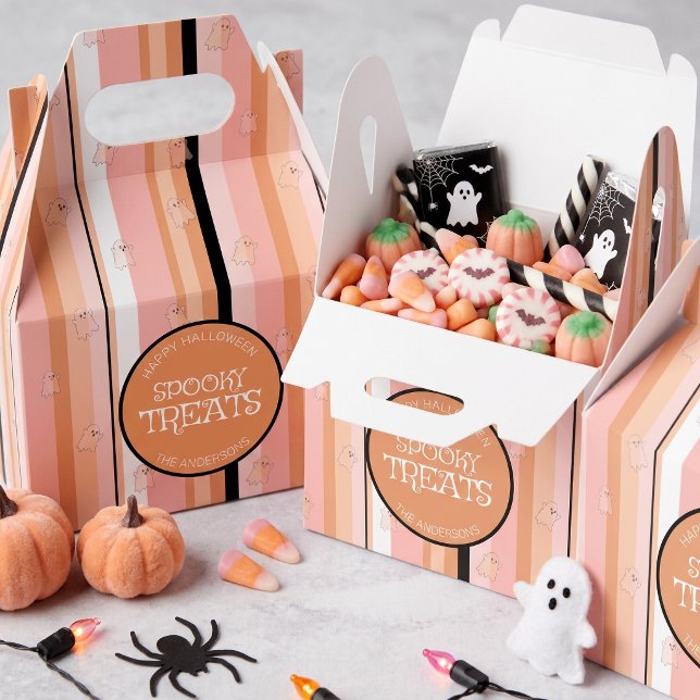 Ghostly Ghosts Pastel Stripe Pattern ID1330 Favor Boxes (Creator Uploaded)