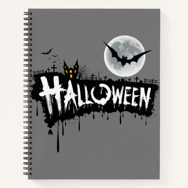 Ghostly Glamour: Personalized Spiral Notebook  (Front)