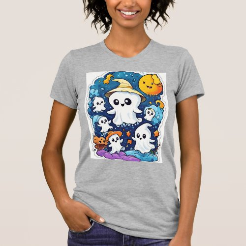 Ghostly Glee Cute Spectral Friends T_Shirt