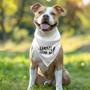 Ghostly Good Boy Halloween Gift Pet Bandana Collar