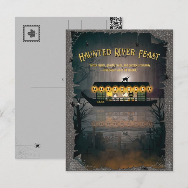 Ghostly Graveyard Cruise Holiday Postcard (Front/Back)