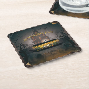 Ghostly Graveyard Cruise Paper Coaster