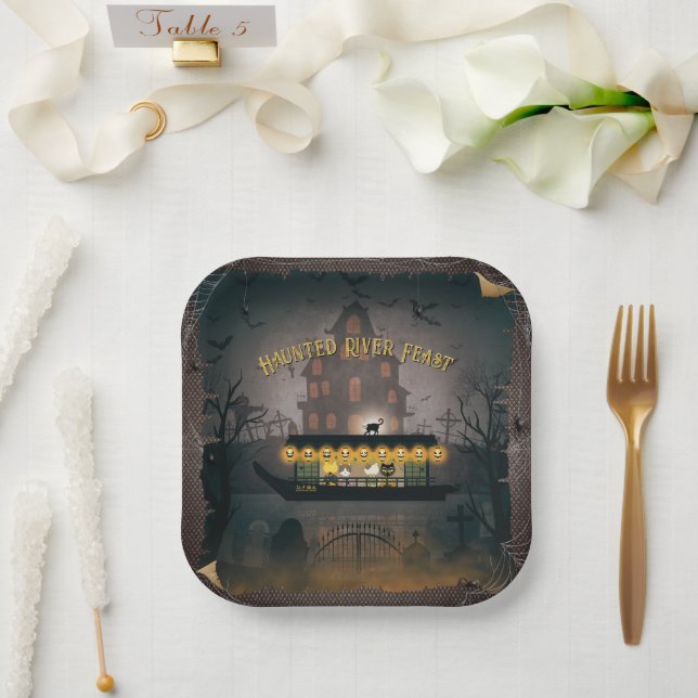 Ghostly Graveyard Cruise  Paper Plates (Wedding)