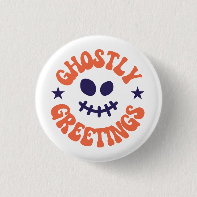 ghostly greetings,halloween button (Front)