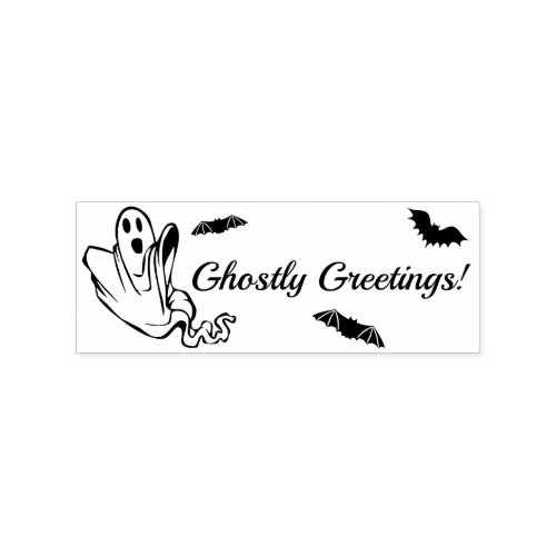  Ghostly Greetings  Wood Art Stamp