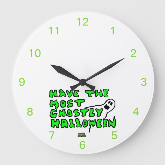 Ghostly Halloween Acrylic Wall Clock (Front)