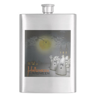 Ghostly Halloween Flask