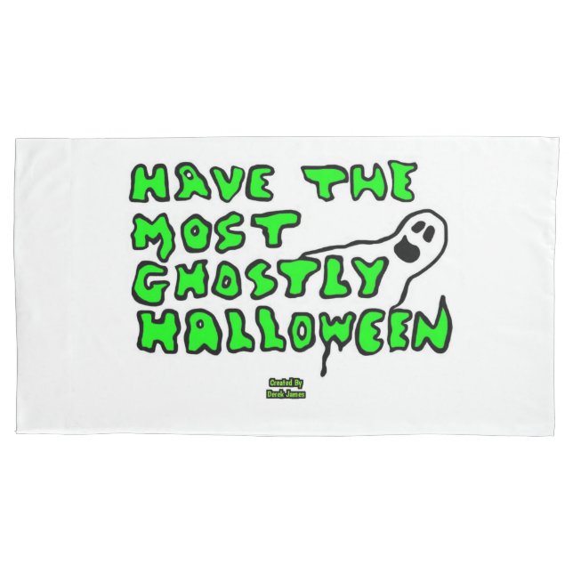 Ghostly Halloween King Size Pillowcase (Front)