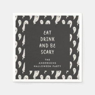 Ghostly halloween party halloween napkins
