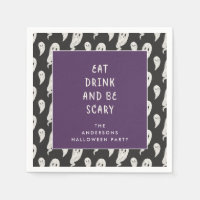 Ghostly halloween party halloween napkins