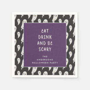 Ghostly halloween party halloween napkins