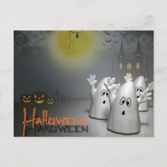 Ghostly Halloween Postcard (Front)