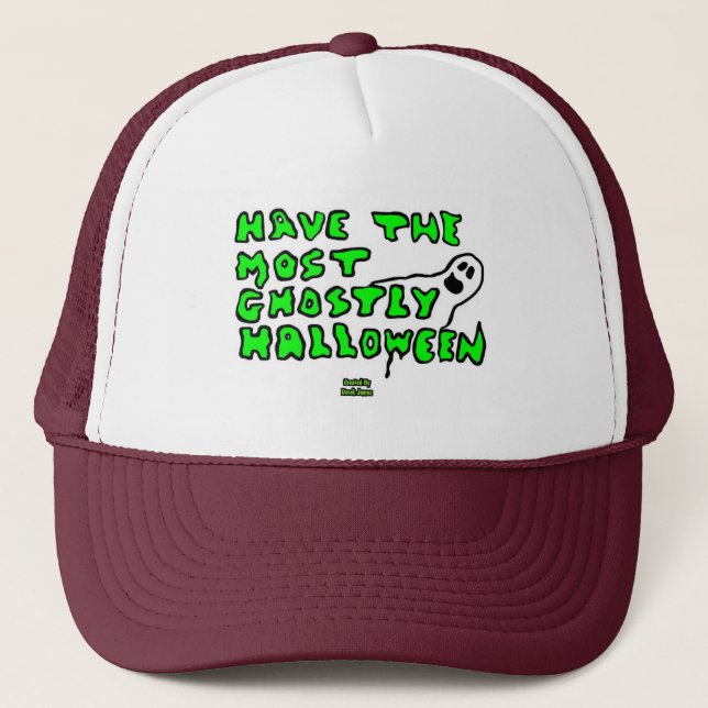 Ghostly Halloween Trucker Hat (Front)