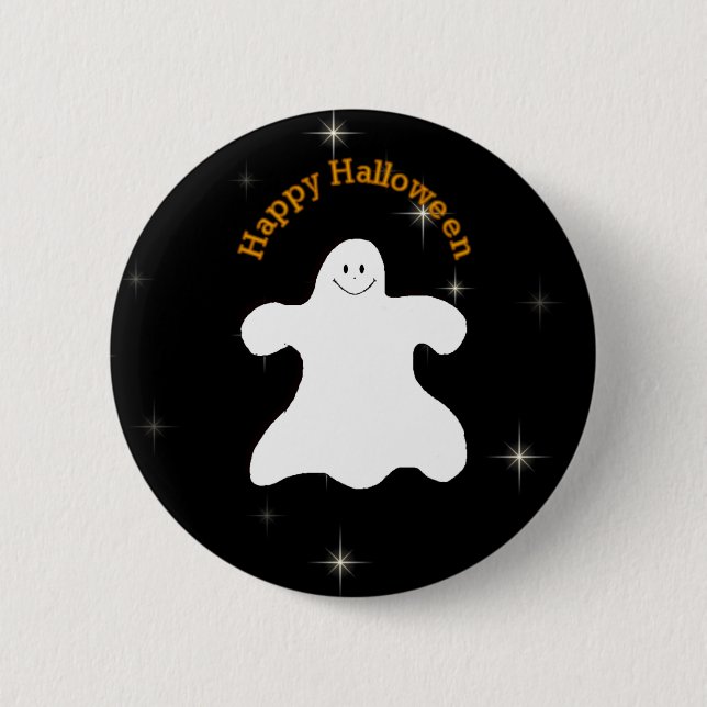 Ghostly Happy Halloween Pin (Front)