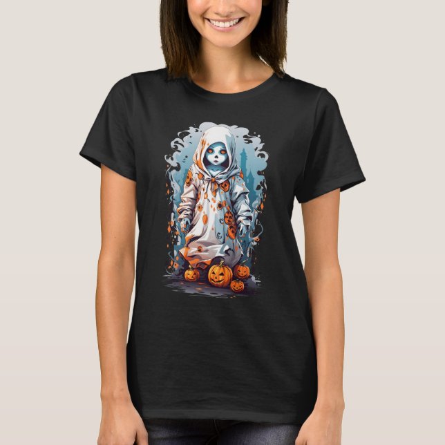 Ghostly Haunted Doll | Halloween T-Shirt (Front)