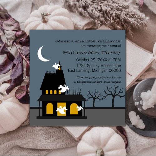 Ghostly Haunted Halloween Party Invite