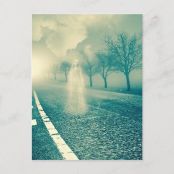 Ghostly Lady On A Deserted Road Postcard by LovelyDesigns4U at Zazzle