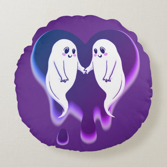 Ghostly Love  Round Pillow (Front)
