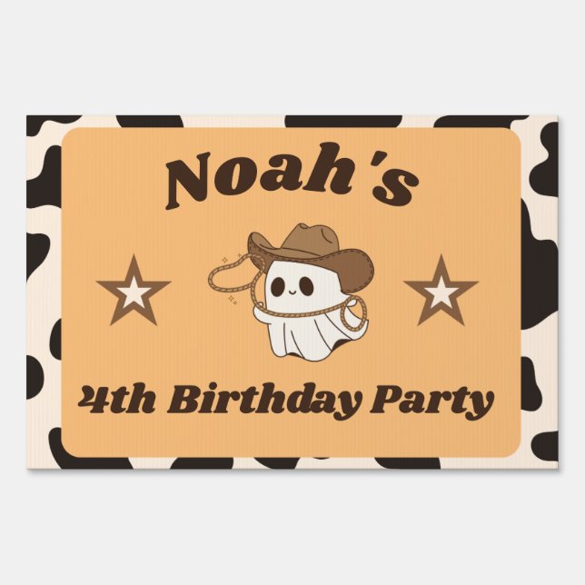 Ghostly "Not My First Rodeo" Yard Sign (Front)