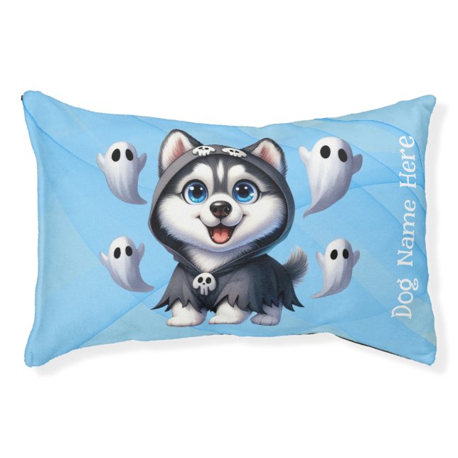 Ghostly Paws Adorable Dog Halloween Costumes Pet Bed (Front)