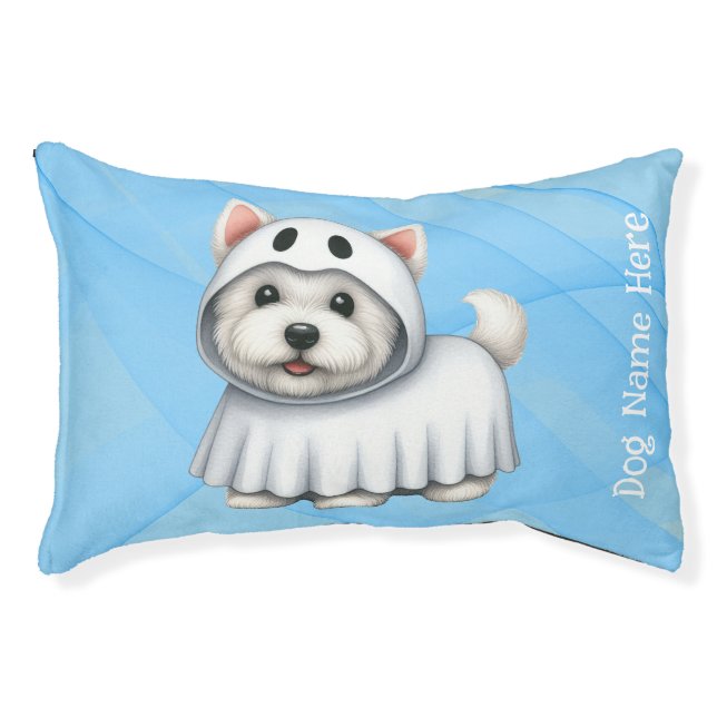 Ghostly Paws Adorable Dog Halloween Costumes Pet Bed (Front)
