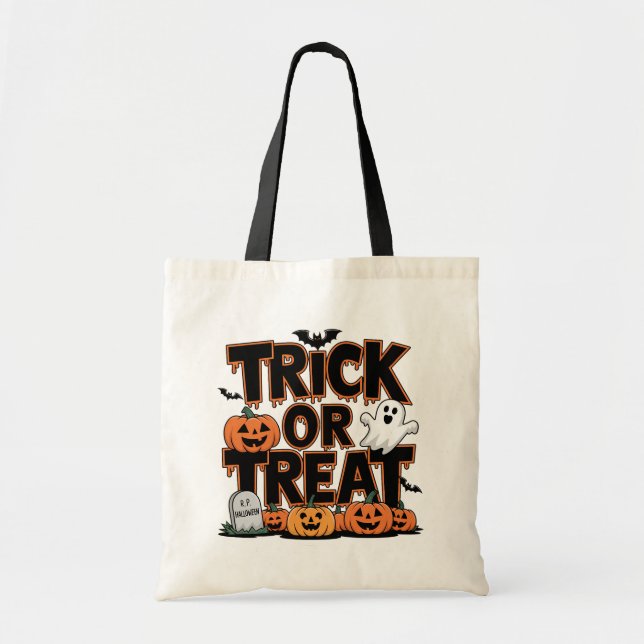 Ghostly Pumpkin Trick or Treat Bag (Front)