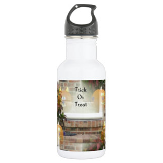 Ghostly Pumpkins on the Doorstep Stainless Steel Water Bottle