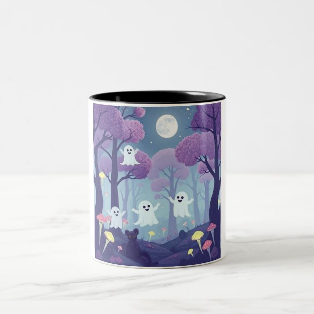 Ghostly Silhouette Two-Tone Coffee Mug (Center)
