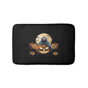 Ghostly Sloth's Midnight Haunt Classic T-Shirt Bath Mat